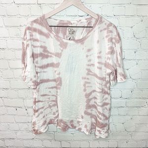 Revolve Chaser Tie Dye Ruffle Fly-Away Top Pink Size Medium NWT